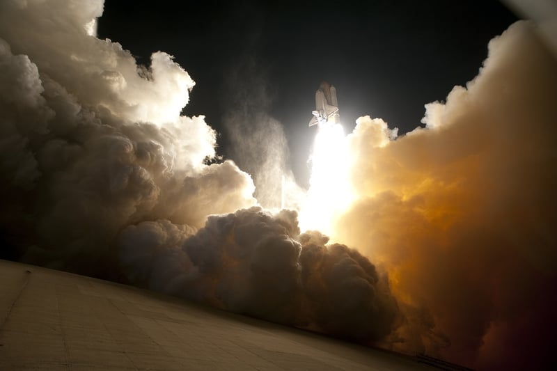 Space shuttle launching